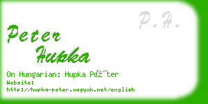 peter hupka business card